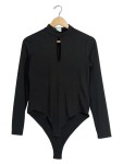 Vorschaubild 1 von Damen Body Langarm Schwarz Cut-Out Stehkragen Gr. 38 M