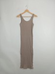 Vorschaubild 4 von Strickkleid Gerippt Ärmellos Midi Kleid Grau Damen Gr. 36 S Casual