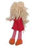 Vorschaubild 2 von Handpuppe Stoffpuppe blonde Haare rotes Kleid gestreifte Strumpfhose