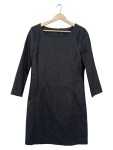 Vorschaubild 1 von Damen Abendkleid Etuikleid Schwarz Glitzer Gr. 42 Langarm Elegant