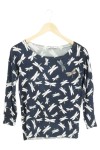 Vorschaubild 1 von Damen Sweatshirt Tiermotive Applikationen Strass Blau Gr. 34 XS