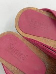 Vorschaubild 2 von Pantoletten Clogs Holzsohle Rot Leder Schnalle Damen Gr. 38