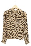 Vorschaubild 1 von Hemdbluse Damen 32/XXS Beige Zebra Animal Print Vintage