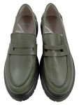 Vorschaubild 4 von Loafer Damen Slipper Halbschuhe Leder Gr. 40 Oliv Grün