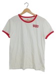 Vorschaubild 1 von T-Shirt Damen Gr. 40 L Weiß Rot Logo Print Rundhalsausschnitt