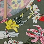 Vorschaubild 2 von Damen Bluse Blumenmuster Grün Kurzarm Gr. 46 3XL Freizeit