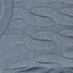 Vorschaubild 4 von Damen Pullover Blau Zopfstrick Rundhals Gr. 38 M Mohair Wolle