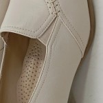 Vorschaubild 3 von Damen Loafer Slipper Komfortabel Leder Beige Gr. 38.5