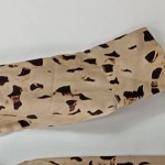 Vorschaubild 2 von Hemdblusenkleid Damen Beige Animal Print Raffungen Midikleid Gr. 36 S