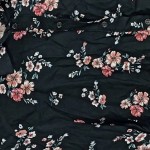 Vorschaubild 3 von Hemdbluse Damen Langarm Blumenmuster Schwarz Viskose Gr. 36 S Knopfleiste