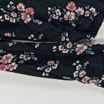 Vorschaubild 4 von Hemdbluse Damen Langarm Blumenmuster Schwarz Viskose Gr. 36 S Knopfleiste