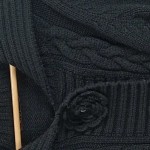 Vorschaubild 2 von Wintermantel Strickmantel Damen Schwarz Gr. 38 M Knopfleiste Langarm