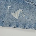 Vorschaubild 2 von Jeans Shorts Kinder Gr. 110 Blau Fransen Baumwolle Casual Freizeit