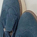 Vorschaubild 2 von Damen Loafer Slipper Blau Leder Gr. 40 Halbschuhe Slipper Quasten