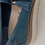 Vorschaubild 3 von Damen Loafer Slipper Blau Leder Gr. 40 Halbschuhe Slipper Quasten