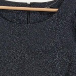 Vorschaubild 4 von Damen Abendkleid Etuikleid Schwarz Glitzer Gr. 42 Langarm Elegant