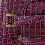 Vorschaubild 2 von Reisetasche Damen Groß Lila Krokodil Optik Kunstleder