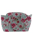 Vorschaubild 1 von Damen Henkeltasche Hellblau Pink Blumenmuster mit Kette
