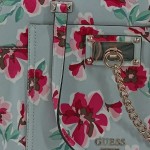 Vorschaubild 3 von Damen Henkeltasche Hellblau Pink Blumenmuster mit Kette