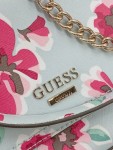 Vorschaubild 2 von Damen Henkeltasche Hellblau Pink Blumenmuster mit Kette