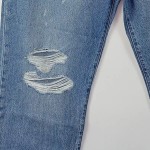 Vorschaubild 4 von Jeans Straight Leg Damen Gr. 42 Blau Used Look Destroyed
