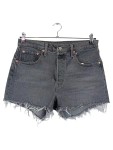 Vorschaubild 1 von 501 Jeans Shorts Schwarz Damen Gr. W31 L Casual Fransen Used Look