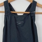 Vorschaubild 3 von Badeanzug Damen Gr. 34 Schwarz Polyester Uni Sportlich Ärmellos