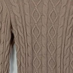 Vorschaubild 3 von Strickkleid Damen Midikleid Zopfstrick Braun Gr. 38 M Herbst Winter