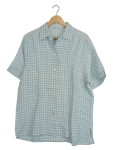Vorschaubild 1 von Hemdbluse Damen Kurzarm Kariert Blau Gr. 52 XL Baumwolle