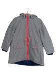 Vorschaubild 1 von Parka Kinder Grau Gr. 116 Baumwolle Uni Casual Alltag Kapuze Polyester