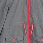 Vorschaubild 3 von Parka Kinder Grau Gr. 116 Baumwolle Uni Casual Alltag Kapuze Polyester