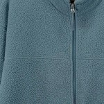 Vorschaubild 3 von Fleecejacke Herren Gr. 48/M Blau Polyester Uni Casual Langarm Freizeit