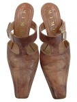 Vorschaubild 2 von Mule Pantoletten Damen Spitze Leder Braun Gr. 36 Vintage