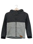 Vorschaubild 1 von Fleecejacke Strickfleecejacke Kapuze Grau Meliert Gr. 134 Kinder
