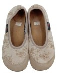 Vorschaubild 2 von Damen Hausschuhe Gr. 40 Beige Florales Muster Komfortabel Textil