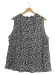 Vorschaubild 1 von Top Damen ärmellos Raffungen weiß gepunktet Animal Print Gr. 46