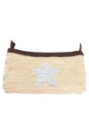 Vorschaubild 1 von Damen Etui Beige Rattan Leder Strass Stern Bohemian Clutch