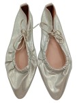 Vorschaubild 2 von Damen Ballerinas Schnürung Metallic Gold Gr. 39 Freizeit Schuhe
