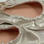 Vorschaubild 4 von Damen Ballerinas Schnürung Metallic Gold Gr. 39 Freizeit Schuhe