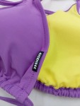 Vorschaubild 3 von Bikini-Oberteil Damen Lila Gr. 38/M Polyamid Uni Sportlich Ärmellos