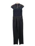 Vorschaubild 1 von Jumpsuit Damen Schwarz Spitze Elegant Abendgarderobe Gr. 34 XS