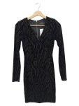 Vorschaubild 1 von Damen Cocktailkleid Gr. 34 XS Schwarz Abstrakt Langarm Minikleid Party