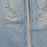 Vorschaubild 4 von Wide Leg Distressed Jeans Damen Blau W31 L30 Casual Streetwear