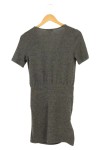 Vorschaubild 2 von Damen Strickkleid Grau Gr. 38/M Casual Wickelkleid Kurzarm Meliert