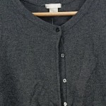 Vorschaubild 3 von Strickjacke Damen Gr. 38 M Grau Melierter Feinstrick Basic Knopfleiste