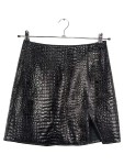 Vorschaubild 1 von Lederrock Mini Krokodil Optik Schwarz Damen Gr. 38 Party Glamour