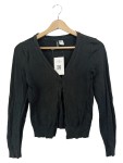 Vorschaubild 1 von Damen Strickjacke Cardigan Schwarz Basic Gr. 34 XS Baumwolle