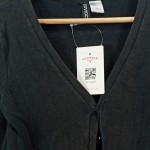 Vorschaubild 4 von Damen Strickjacke Cardigan Schwarz Basic Gr. 34 XS Baumwolle