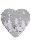 Vorschaubild 1 von Dekodose Herz Grau Wintermotiv Schneeflocken Rentiere Weihnachtlich
