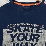 Vorschaubild 3 von Kinder T-Shirt Gr. 146 Blau Kurzarm Baumwolle Schriftzug